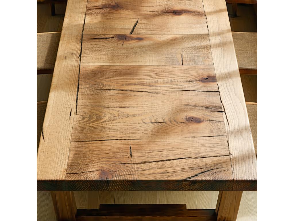 Mesa de comedor maciza de roble
